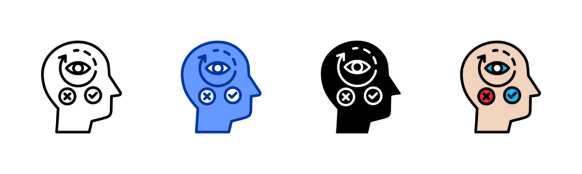 Assumption icon set multiple style collection
