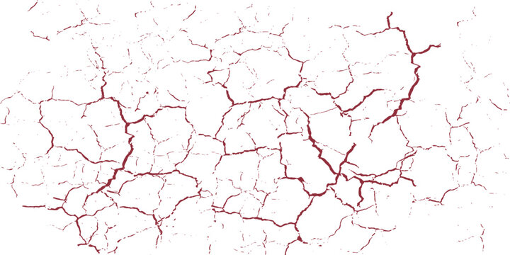 Detailed Texture of white and red Cracked Dry Earth Surface Pattern Background