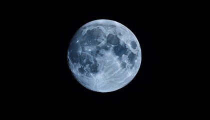 Fototapeta premium against a completely dark sky background a large and bright full moon captured with clear and vivid details