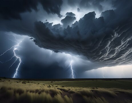 heavy bruised grey clouds roil jagged lightning flashes weather photography cloudscape