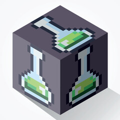 Fototapeta premium Isometric Potion Block – Magic Elixir and Alchemy Flask Game Asset Cube