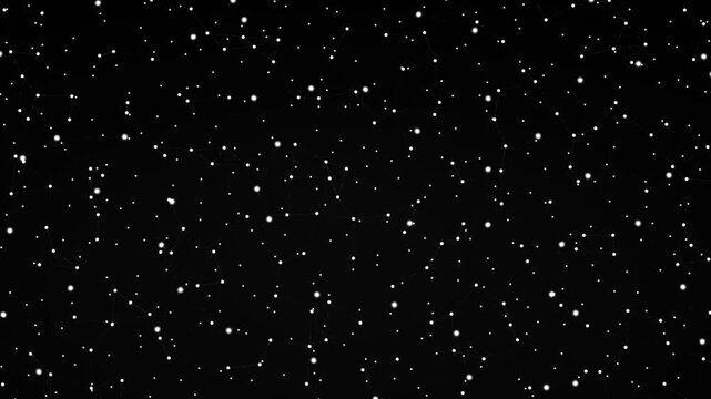 Abstract black background with white dots resembling stars in the night sky.