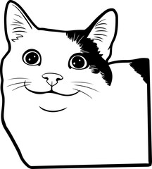 Obraz premium Illustration of a cat with a smiling facial expression