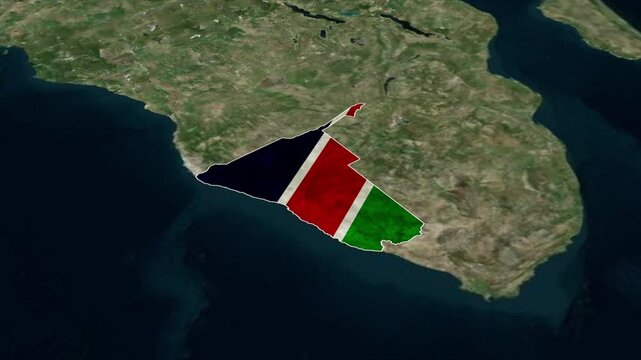 NAMIBIA Map with NAMIBIA Flag Inside, Realistic Country Shape Animation