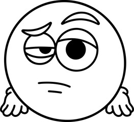 Illustration of an emoji with a skeptical facial expression