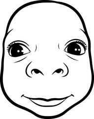 Illustration of an emoji with a close up cute facial expression