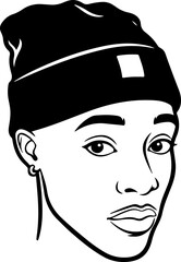 Illustration of a man with a serious facial expression