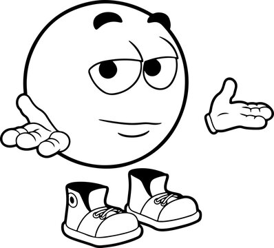 Illustration of an emoji with a clueless facial expression