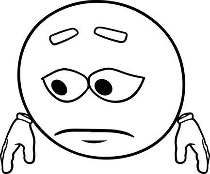 Illustration of an emoji with a sad facial expression