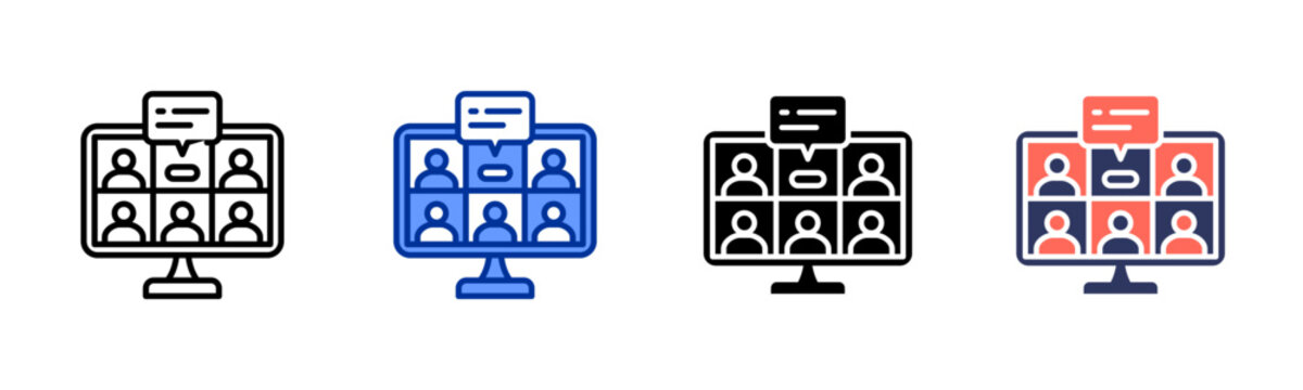 Breakout Session icon set multiple style collection