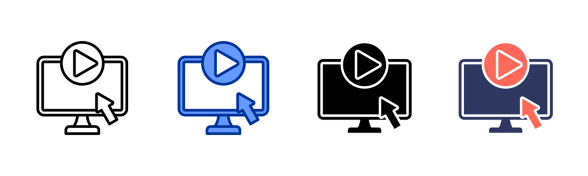 Live Demonstration icon set multiple style collection