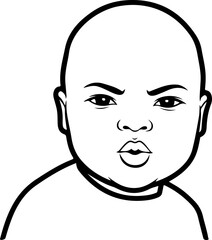 Illustration of a baby with an amazed facial expression