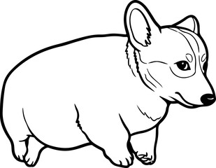 Illustration of a chubby dog laying down