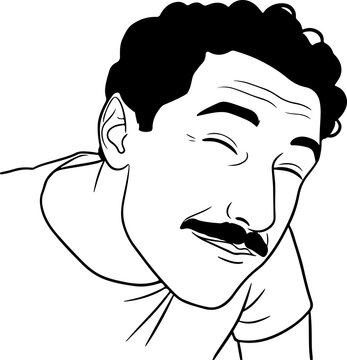 Illustration of a man with a listening facial expression