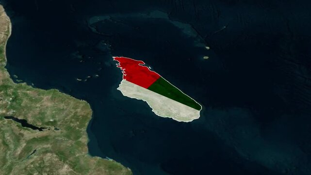 MADAGASCAR Map with MADAGASCAR Flag Inside, Realistic Country Shape Animation