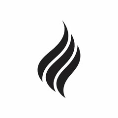 Naklejka premium Abstract Black Flame Shape Logo Design.
