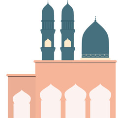 Mosque architecture with minarets and dome