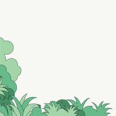 Abstract frame nature background with green plants. Vector Illustration
