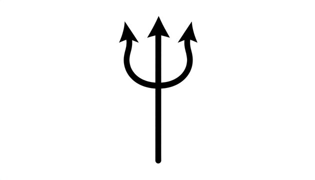 Simple black trident on white