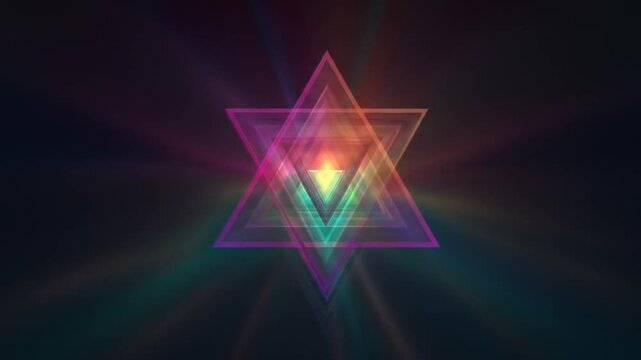 Abstract colorful triangular geometric background with light effects