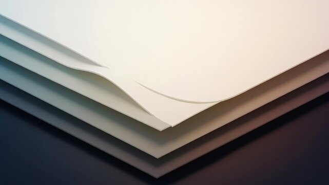 Stack of Paper Sheets on Dark Surface.