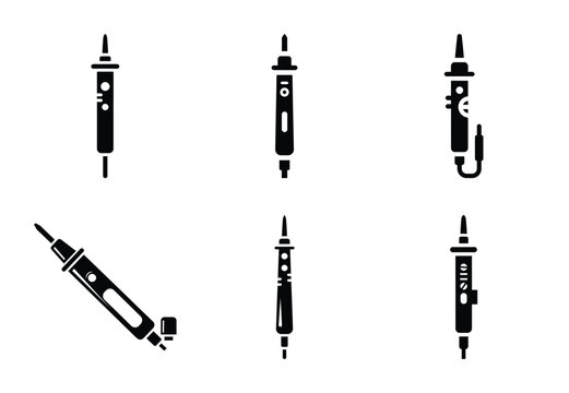 A set of  constriction tools and voltage tester icons