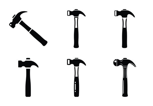 A set of  constriction tools and ball peen hammer icons