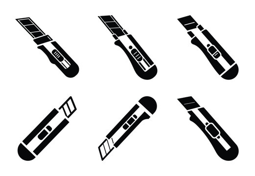 A set of  constriction tools and box cutter icons