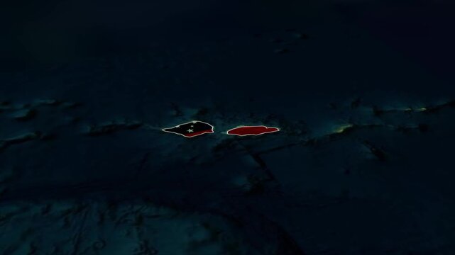 SAMOA Map with SAMOA Flag Inside, Realistic Country Shape Animation