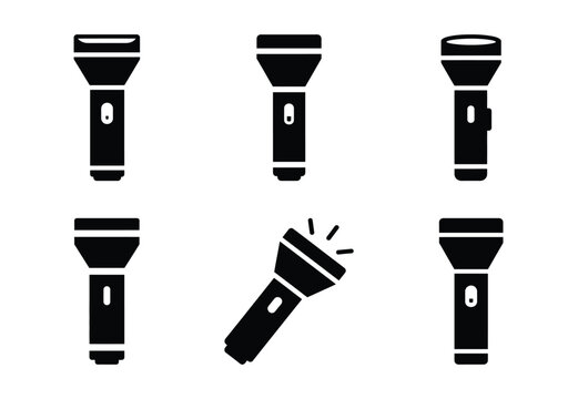 A set of  constriction tools and flashlight icons