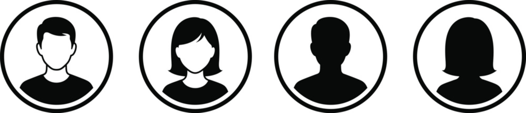 Four oval portraits with gradual silhouette details