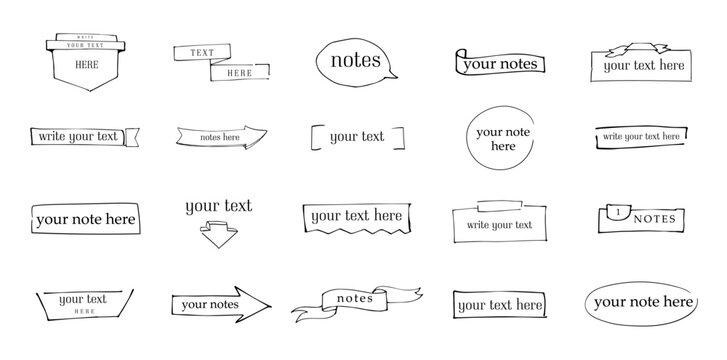 Handwriting text with notes vector. Sketch with Pen scribble. Colorful calligraphy document. Marker and pen sign color.