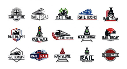 Collection of Vintage and Modern Train Logos and Emblems. © Dita