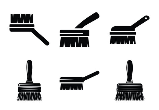 A set of  constriction tools and masonry brush icons