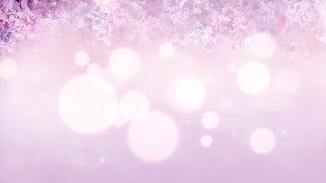 Dreamy purple and pink gradient background with sparkling floral border