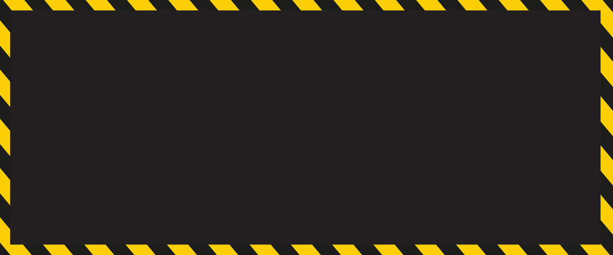 Warning yellow black diagonal stripes line. Safety stripe warning caution hazard danger road vector sign symbol.