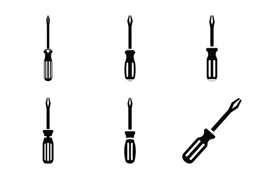 A set of  constriction tools and phillips screwdriver icons