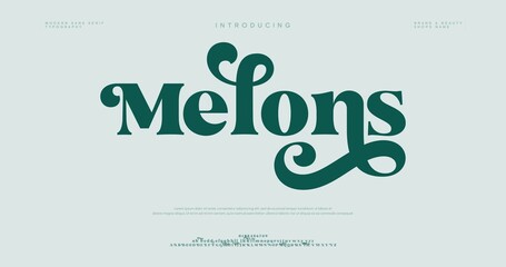 Fototapeta premium Introducing Melons in a Stylish Green Typography Logo Design