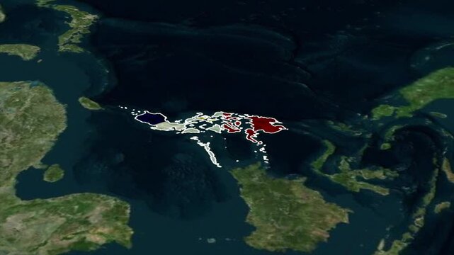 PHILIPPINES Map with PHILIPPINES Flag Inside, Realistic Country Shape Animation