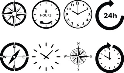 Understanding the relationship between time, direction, and compass navigation Vector