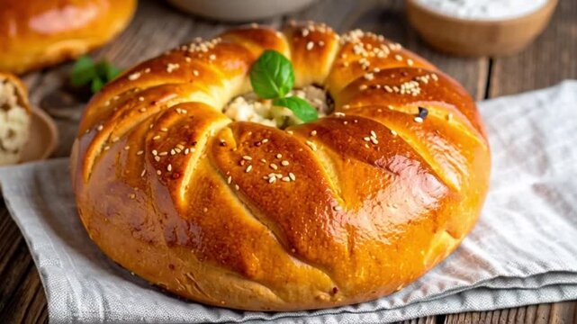Pirog (gef&uuml;llter Hefekuchen)