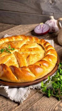 Pirog (gef&uuml;llter Hefekuchen)