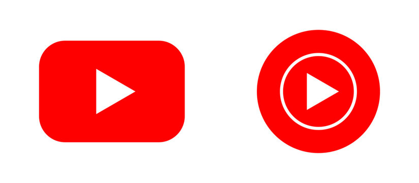 Youtube and youtube music digital media icons