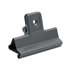 Heavy duty metal clamp with adjustable screw for securing objects in place isolated on transparent background