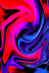 黒バックと青と赤のマーブル模様