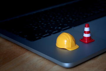 warning under construction , website under maintenance , troubleshooting and fixing