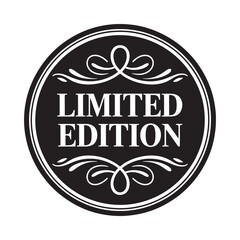 A black circular emblem displaying the words limited edition in white