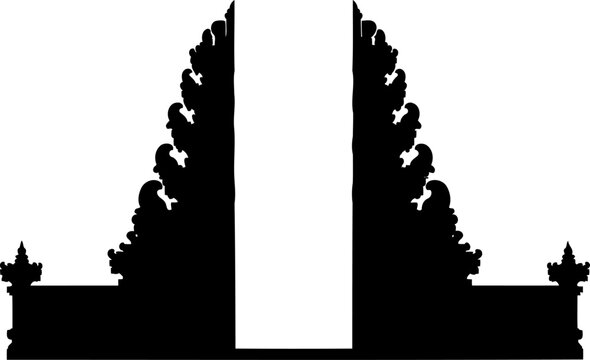 Balinese split gateway silhouette known as candi bentar