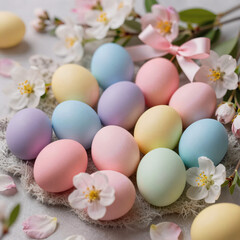 steampunk, whimsical rabbit vendor surrounded by a colorful easter bazaar, selling vibrant eggs