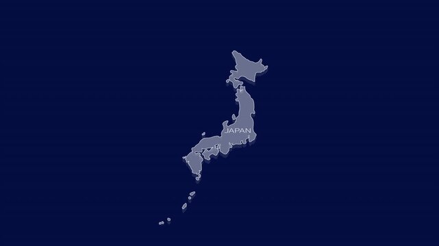 Geographic infographic element - animated map of Japan
